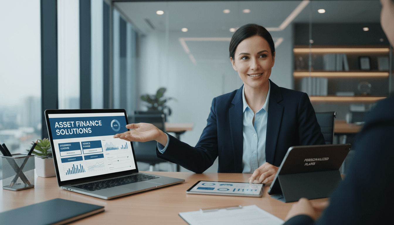 Asset finance advisor customizing loan options for client needs